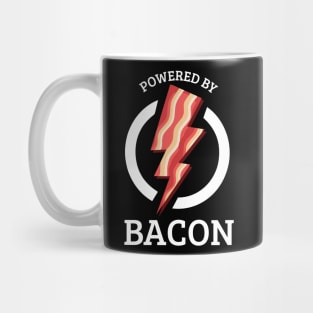 Powered by Bacon T Shirt Funny Food Love Apparel Sarcastic Saying Gift Mug